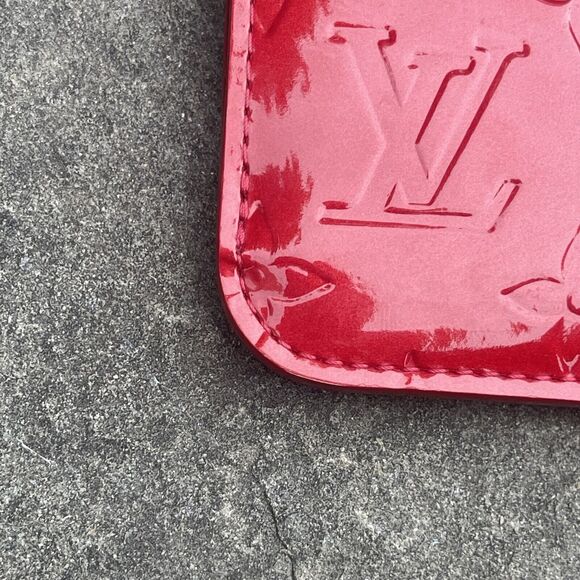 Louis Vuitton Red Vernis Pochette Key Cles Card Case Coin Purse - Picture 3 of 12